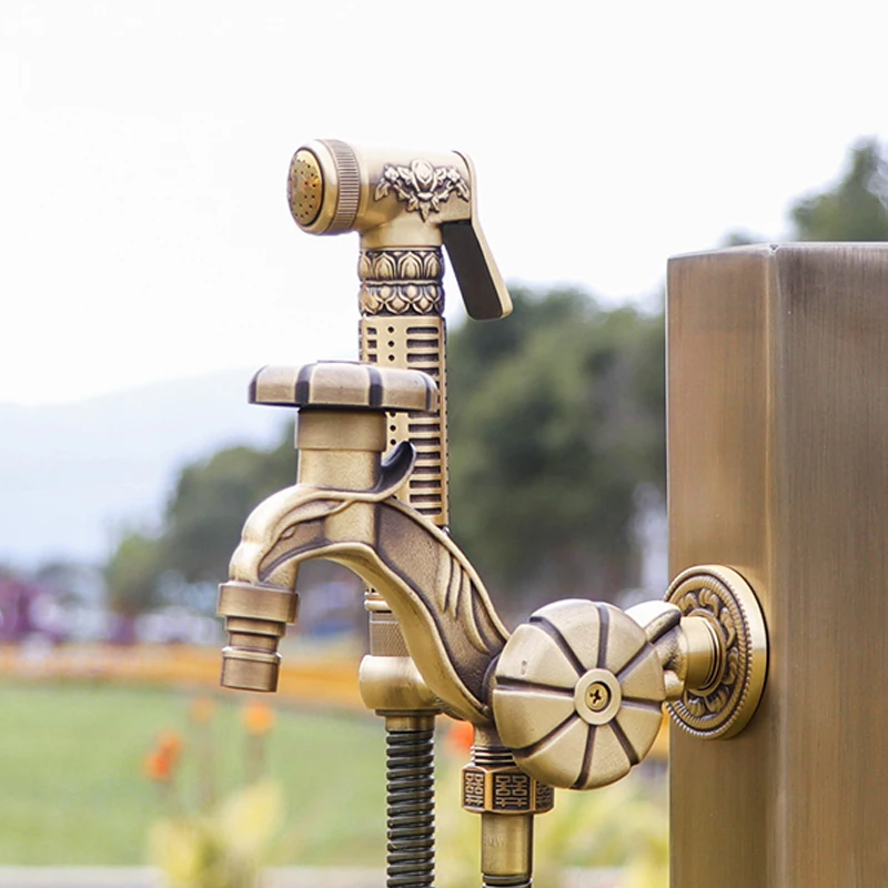 RetroSolidBrassOutdoorDecorativeGardenFaucetAnimalShapeGarden