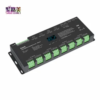 

D24A 12-24VDC 24 Channel 2CH Constant Voltage CV DMX512 & RDM Decoder / Master 8 bit or 16bit decode Four PWM frequency