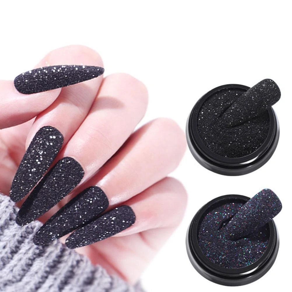 ネイルアート用の光沢のあるシュガーパウダー ネイルアート用のブラックキラキラパウダー Nail Glitter Aliexpress