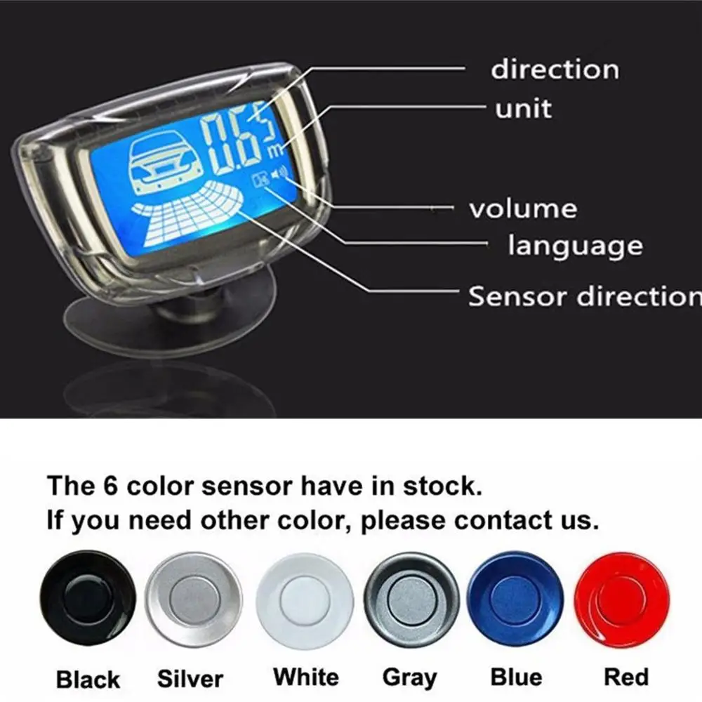 

Car Auto Parktronic Backlight Display LED Parking Sensor 8 Reverse Sensors Backup Car Parking Radar Monitor Detector System