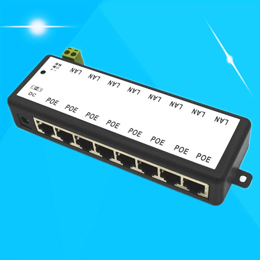 CCTV Камера мониторинга блок питания модуль Ethernet POE 8 портов центральный сетевой сплиттер 12-48 в слабый электрический