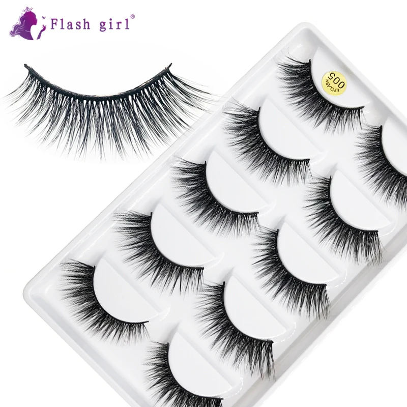 

Flash girl New design 005 create own brand 5 pairs 100% handmade 3D mink false eyelashes