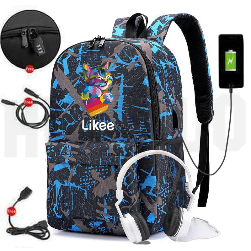 Рюкзак Русский LIKEE 1 (Like Video) розовые сумки на молнии с usb зарядкой Мужская
