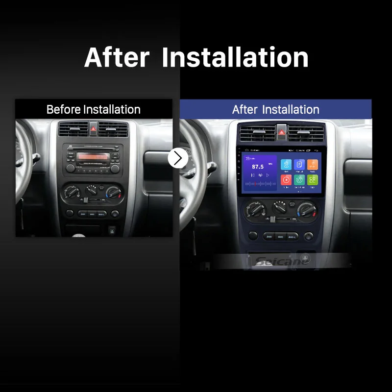 Seicane Car Multimedia player 2din 9 inch Android 10 car GPS Radio For 2007 2008 2009-2012 Suzuki Jimny support Carplay DVR SWC