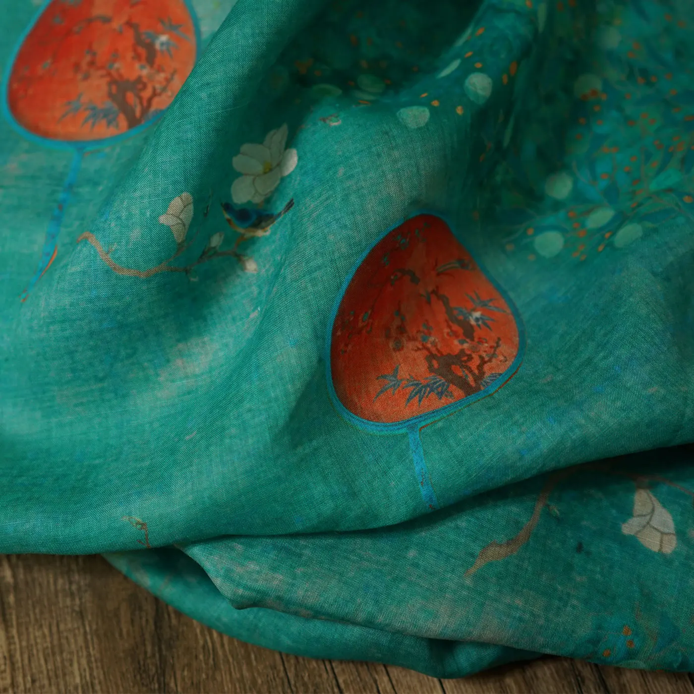 

Высококачественное тканевое платье-Ципао с винтажным принтом ramie