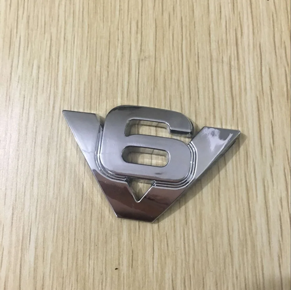 1 шт. 5 7*3 6 см автомобильный Стайлинг украшения ABS серебро V6 автомобиль передний