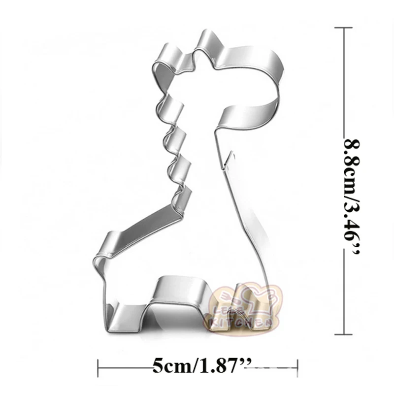 1pcs patisserie reposteria Animal Giraffe Fondant Cake Decor Tool Stainless Steel Cookie Cutter Metal Biscuit Mould Pastry Shop cookie cutter baking mold cookie mould fondant cutter baking decorating tools