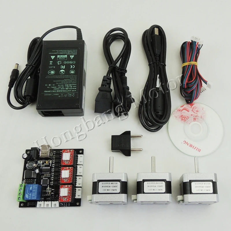 

CNC 3 axis Laser engraving machine full kit, GRBL LASER CNC controller board 3 Axis Driver Board+3pcs nema17 motor+power supply