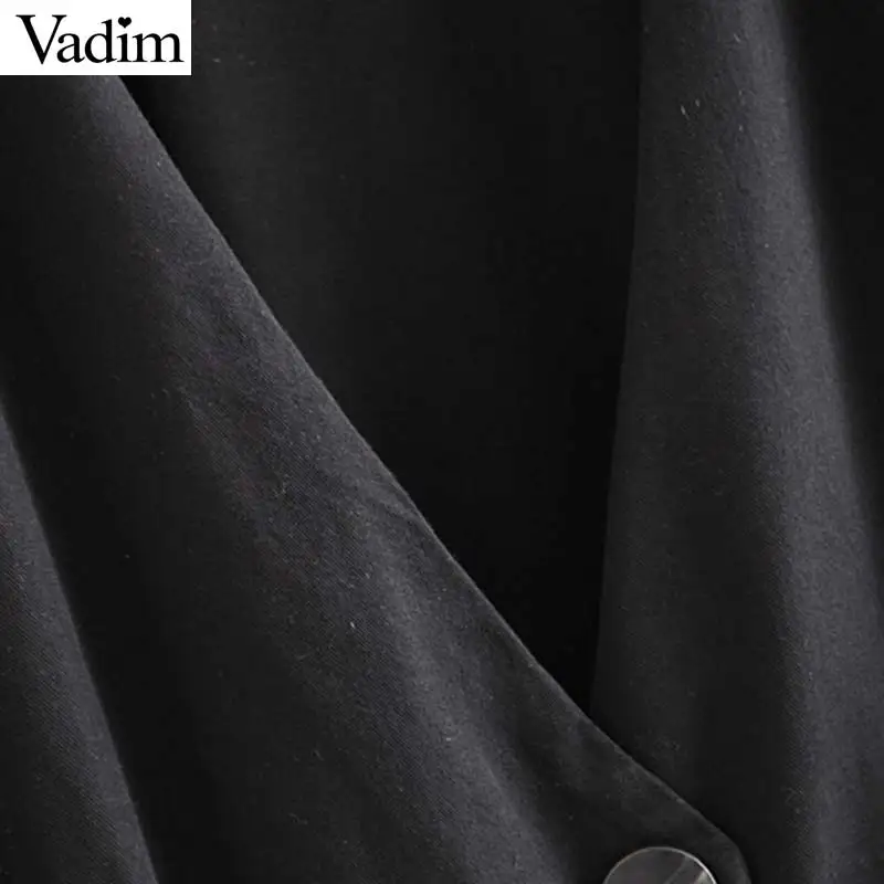 Женское элегантное платье vadim черные сапоги до середины платье, эластичный пояс Женская одежда с коротким рукавом, повседневные платья трапециевидной формы сплошного шик до середины икры vestidos QC575
