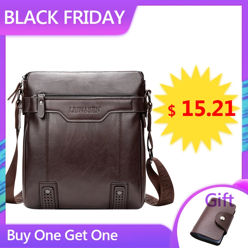 

AIZHIYI Genuine Cow Leather Men Business Messenger Bag Zipper Design Solid Crossbody Bags Mens Large Capacity Black Shoulder Bag