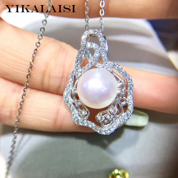 

YIKALAISI 925 Sterling Silver Jewelry Pearl Pendants 2019 Fine Natural Pearl jewelry 11-12mm Pendants For Women wholesale