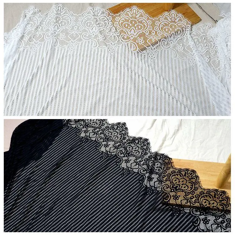 

Width 150CM Vertical strips eyelashes lace handmade DIY clothing accessories skirt material