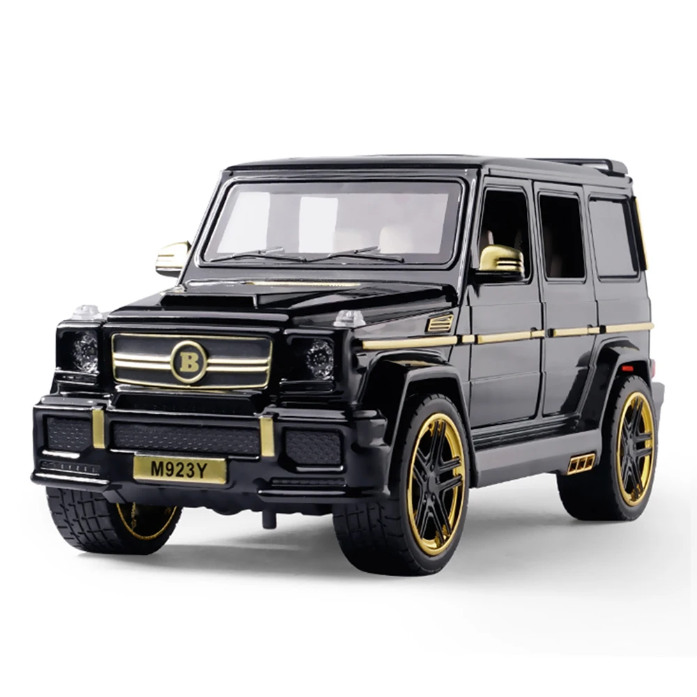  1:24 Diecast Toy Car Model Metal Toy Vehicle Wheels G65 High Simulation Sound And Light Pull Back C