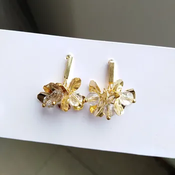 

New fashion personalit Metal flower design Drop earrings 2020 contracted crystal joker Women Earrings Jewelry