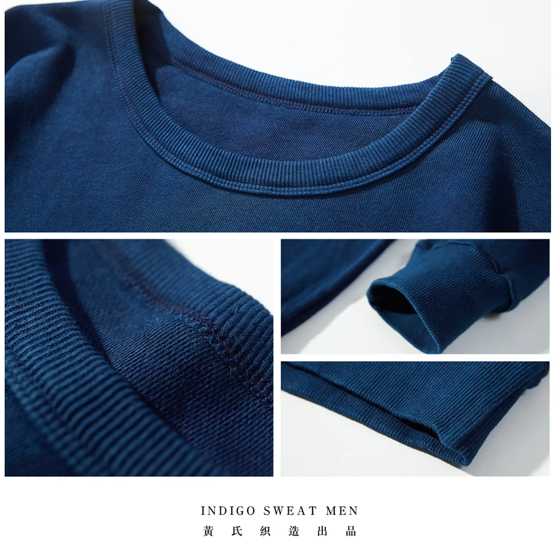 Akkad Kuti Breathable Sweat Men's Hoodies Indigo Plant Dye Long Sleeve Thin Hoodie Japanese Retro Casual Sudaderas Con Capucha