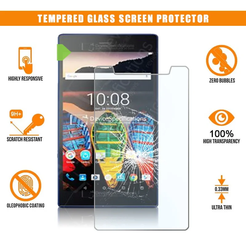 

Screen Protector for Lenovo Tab3 8 LTE Tablet Tempered Glass 9H Premium Scratch Resistant Anti-fingerprint Film Guard Cover