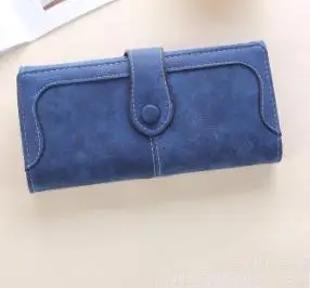Royal blue Модный длинный кошелек из искусственной замши в стиле ретро женские матовые кожаные женские кошельки высокого качества женские кошельки Держатель для карт клатч Carteras - Цвет: Royal blue