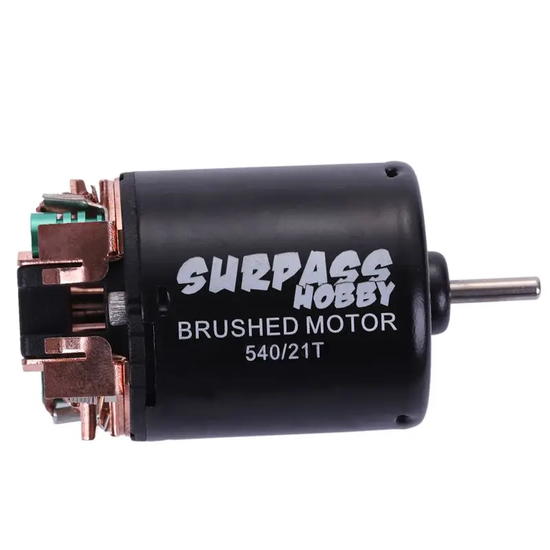 

SURPASS HOBBY 540 21T 4 Poles Brushed Motor and WP-1060-RTR 60A Waterproof Brushed ESC Speed Controller with 5V/2A BEC for 1/10