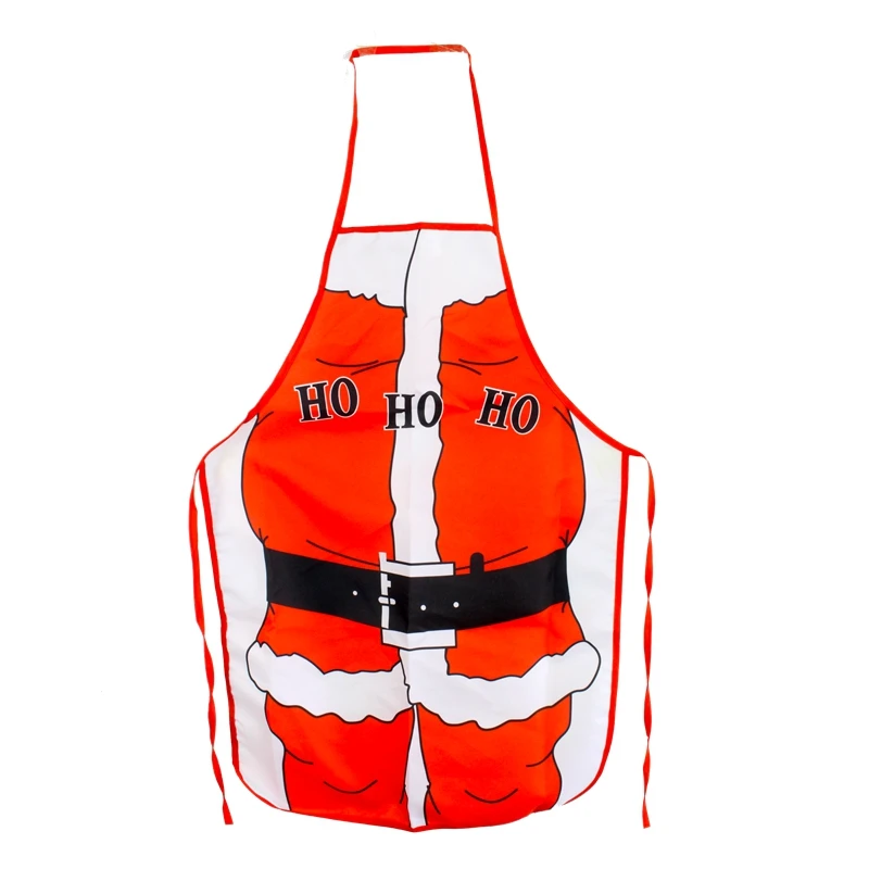 HO HO HO Взрослый новогодний фартук рождественские украшения для домашнего ужина вечерние рождественские Санта Клаус Снеговик Олень Новогодний Декор подарок - Цвет: HO HO HO