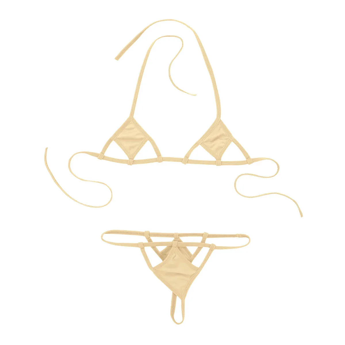 Women's Micro Bikini Set Mini Triangle Bra Tops G String Thong