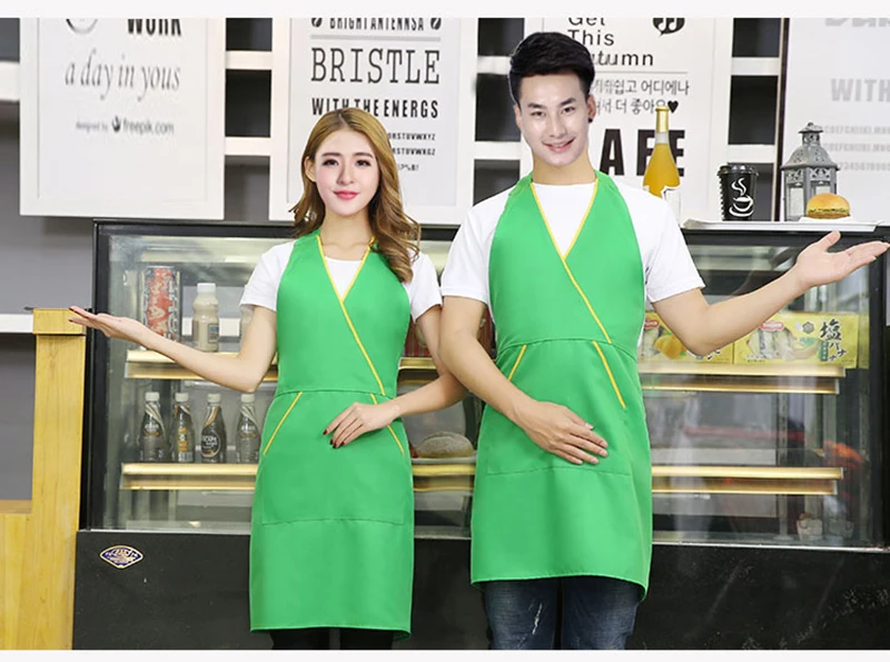 Fashion cute beauty nail mother and baby coffee shop waiter overalls apron27