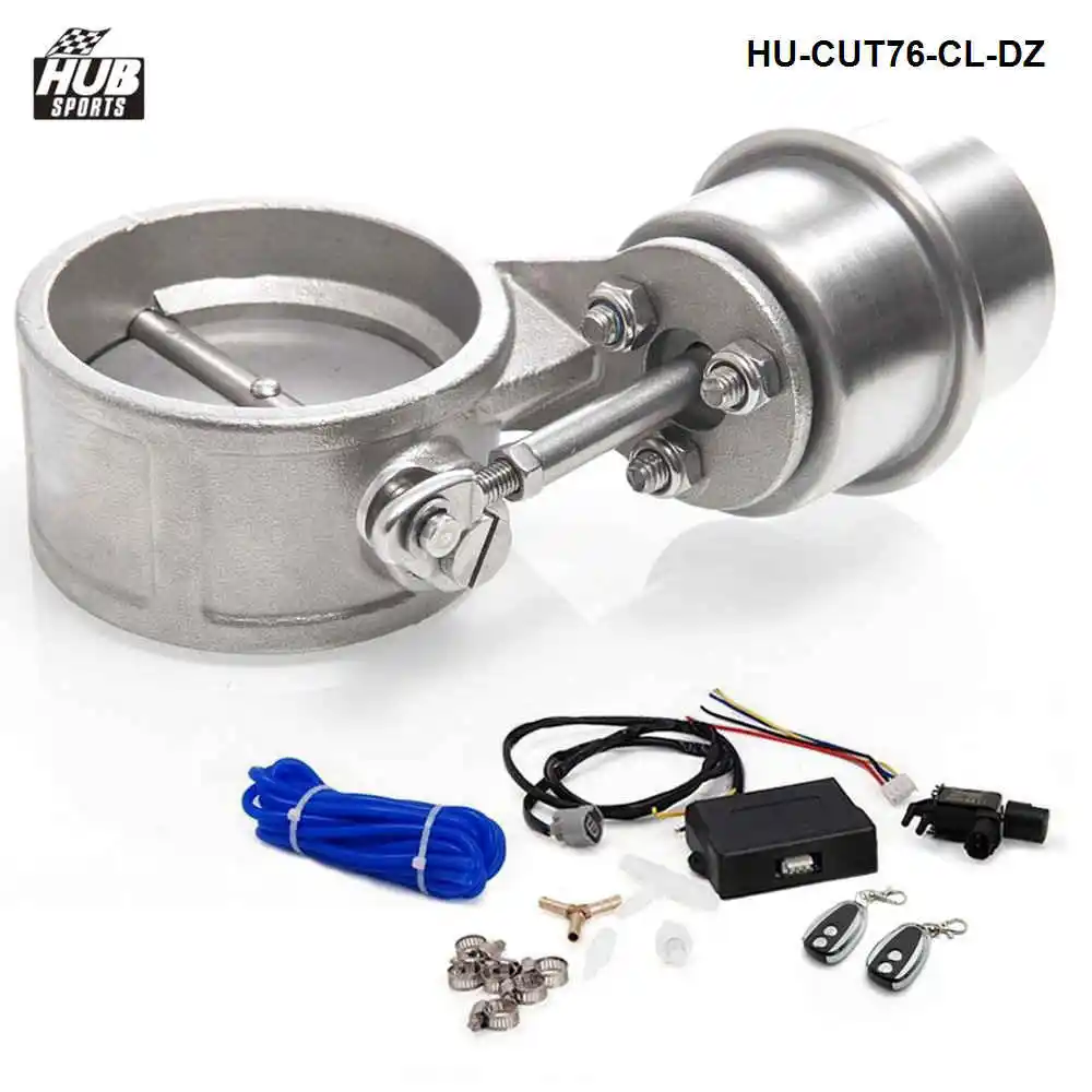 1 BAR Exhaust Control Ventil Set Mit Vakuum Antrieb AUSSCHNITT 3 "76mm Drahtlose Fernbedienung HU CUT76 CL DZ-in Schalldämpfer aus Kraftfahrzeuge und Motorräder bei