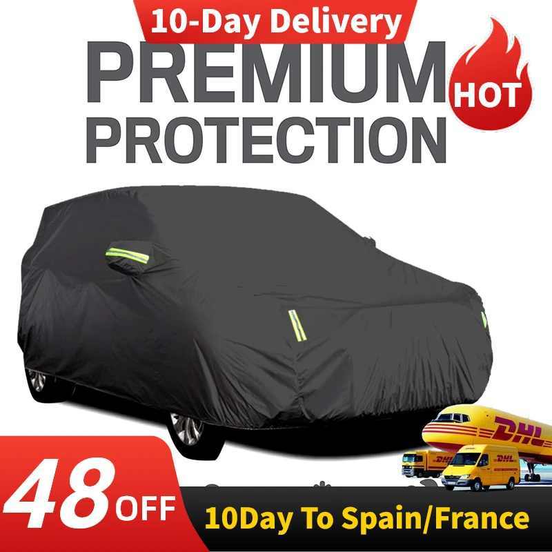 Universal Volle Auto Abdeckungen Volle Limousine Deckt Sonnencreme Schutz polyester Abdeckung mit Reflektierende Streifen SUV/Limousine/Pickup S-XXL