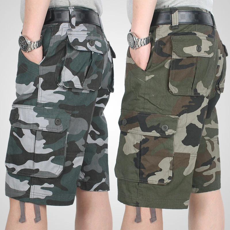 Summer Cargo Shorts Men Camouflage Camo Casual Cotton Multi-Pocket Baggy Bermuda Streetwear HipHop Military Tactical Work Shorts best men's casual shorts