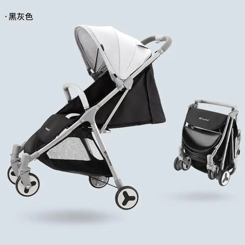 Babytree детская тележка портативный складной, легко сидеть, лежать парашют, высокий пейзаж детей - Цвет: white