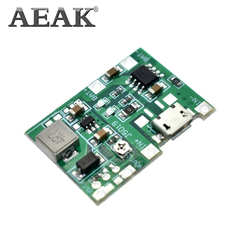 Литий ионная плата для зарядки аккумуляторов AEAK 18650 3 7 В 4 2 Модуль повышения DC TP4056