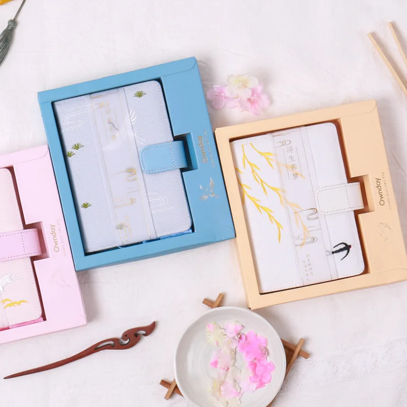 Канцелярские принадлежности в китайском стиле креативная ручка книга ткань вышитый ноутбук А6 тетрадь для студентов офисный ноутбук