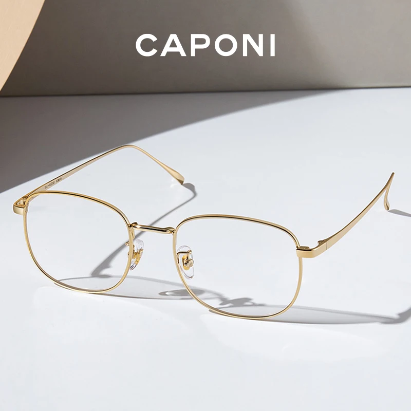 

CAPONI Discoloration Women Eyeglasses Classic Square Original Design Frame Glasses Anti Blue Ray Computer Optical Glasses BF8816