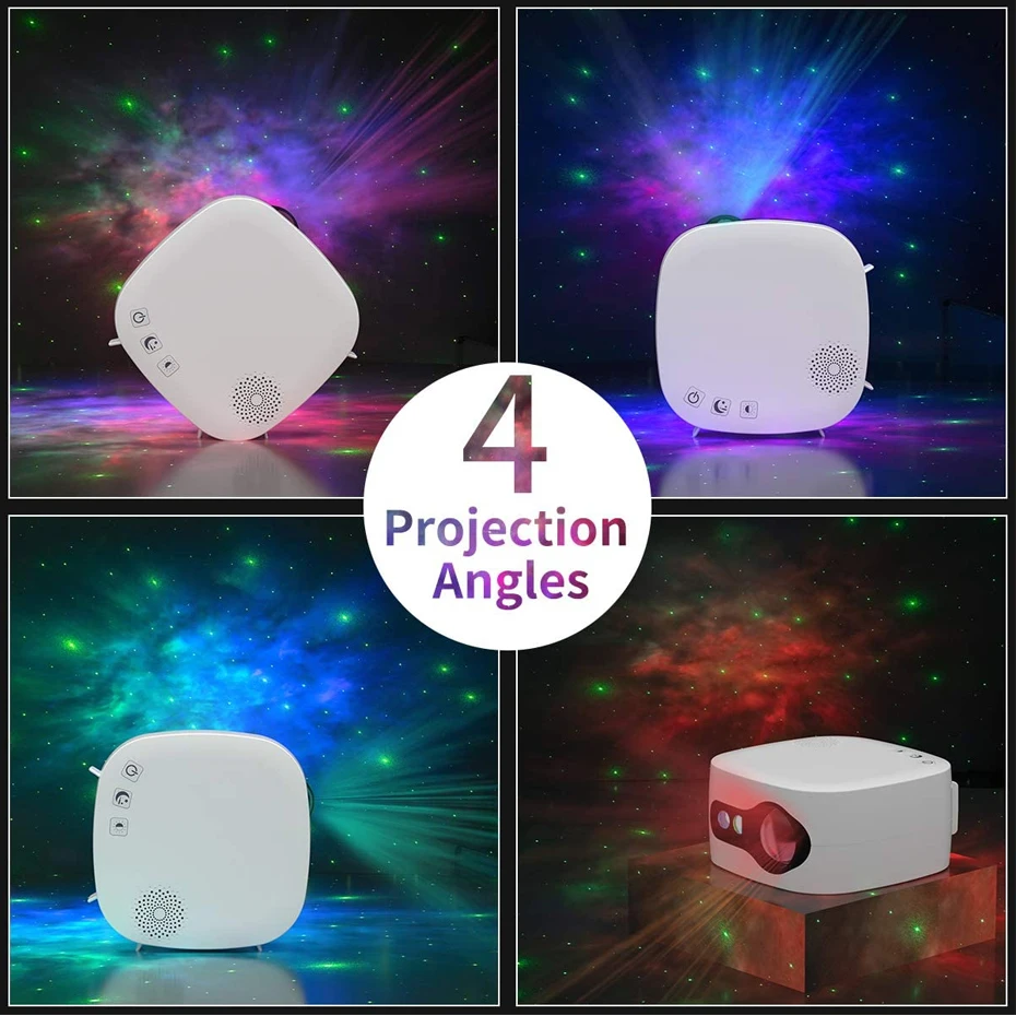 ALIEN Starry Sky Moon Projector Stage Laser Lighting Effect Galax Nebula Ocean Bedroom Kids Party Night Lamp With Music Speaker