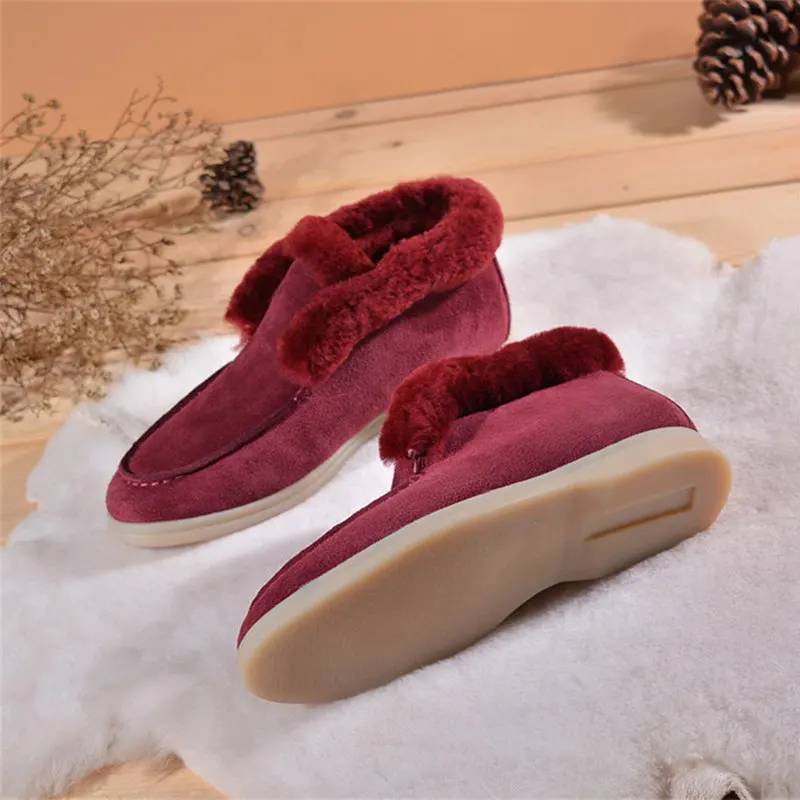 Winter Flat Shoes Woman New Warm and non-slip Short Snow Boots Casual Comfortable Women Shoes Round Toe Light Ladies Shoes