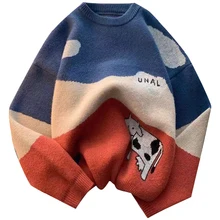 Winter New Men Cows Vintage Sweaters 2021 Pullover Mens O-Neck Korean Fashions Sweater Women Casual Hip Hop Harajuku Clothes