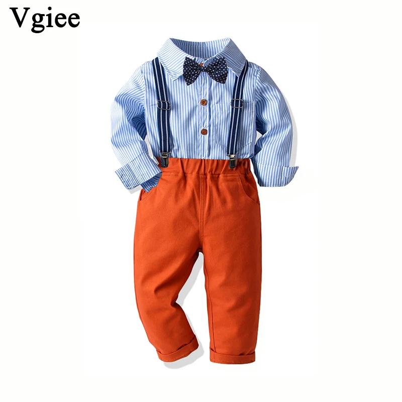 

Vgiee Baby Boy Clothes Outfit for Wedding Birthday Party Striped Long Sleeve Boys Set Fall Winter Kids Children Set CC754