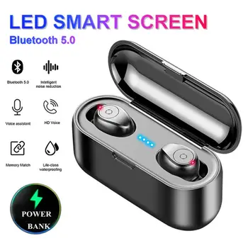 

Bluetooth V5.0 Earphone Wireless Earphones With Mic Sport Wireless Headsets Stereo Earbuds Headset 1200 Mah Power Bank