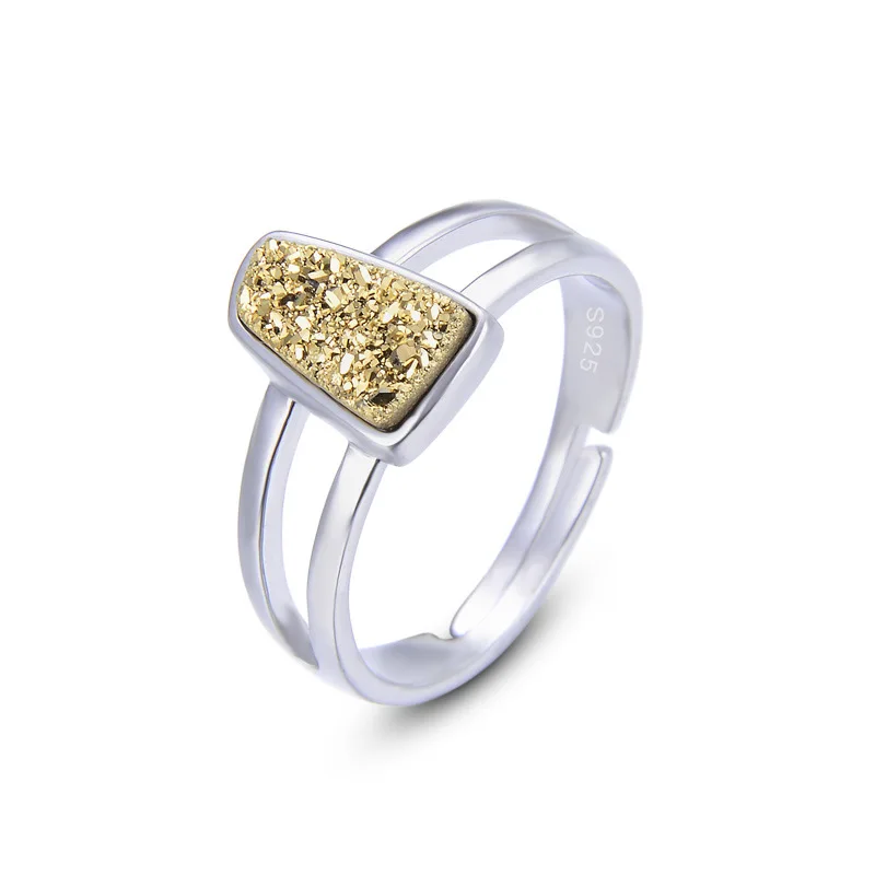 yellow Bague Ringen, Женские аксессуары, корейский стиль, кольца, новинка, S925, чистое серебряное кольцо с кристаллом для женщин, популярное, лаконичное ювелирное изделие, подарок - Цвет камня: yellow