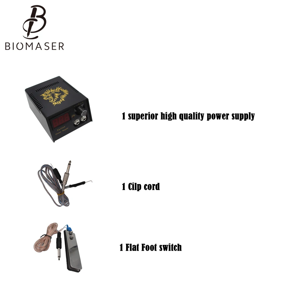 Biomaser K2-910 Professional Tattoo Kits Top Artist Complete Set 2 Tattoo Machine Gun Lining And Shading Tattoo Inks Power Needl