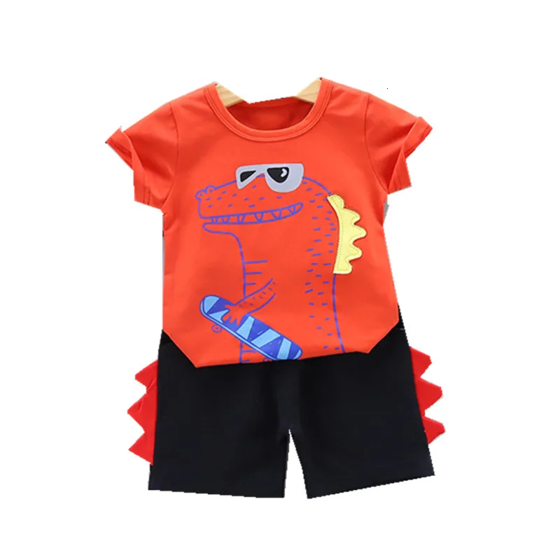 

Summer Children Cotton Clothes Baby Boys Cartoon Printed O-Neck T Shirt Shorts 2Pcs/sets Infant Kids Fashion Toddler Tracksuits