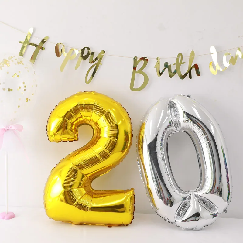 1 шт. 40 дюймов черные розовые золотые шары из фольги в виде цифр Babyshower и