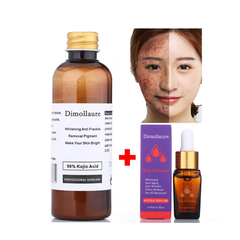 Dimollaure, 30 г, чистый отбеливающий крем с койевой кислотой+ витамин С, сыворотка для удаления прыщей, против старения, пигментов, меланин, крем от морщин - Цвет: Kojic acid serum