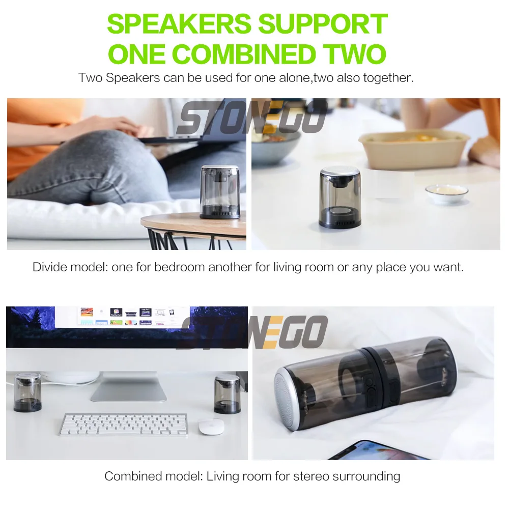 STONEGO True Wireless Bluetooth Speakers Portable