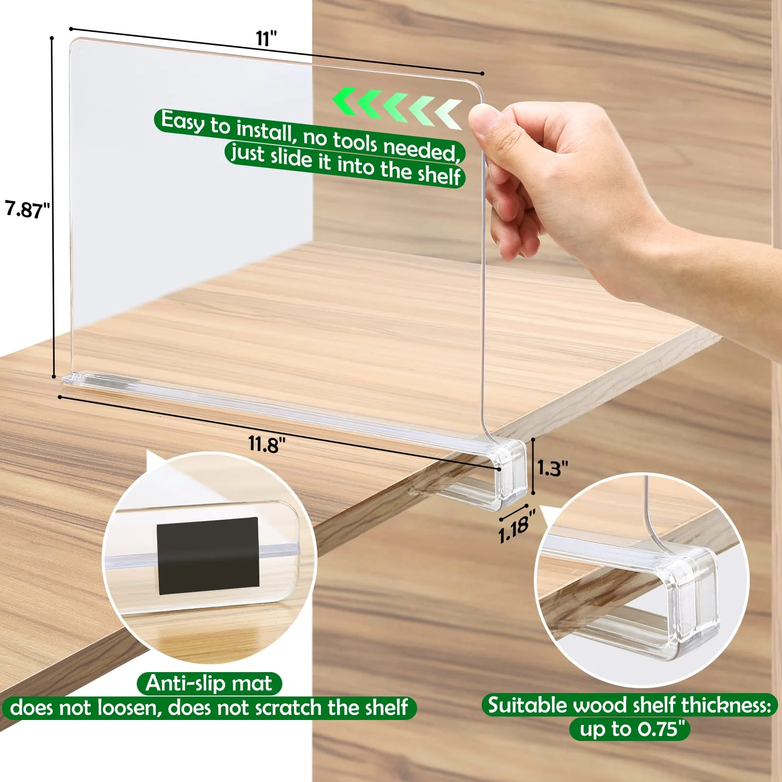 Acrylic Shelf Dividers