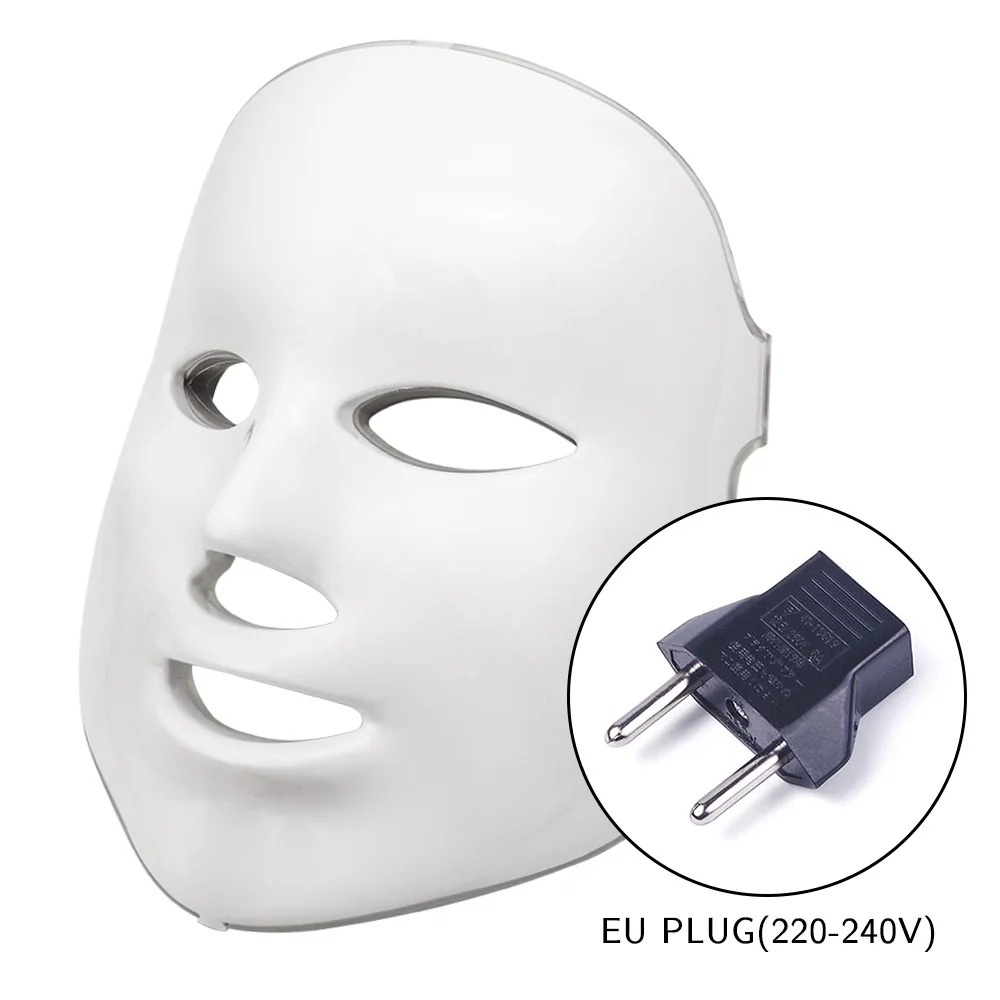 Beauty Photon светодиодный маска для лица терапия 7 цветов светильник для ухода за кожей омоложение морщин удаление акне лицо красота спа светодиодный - Color: EU no box