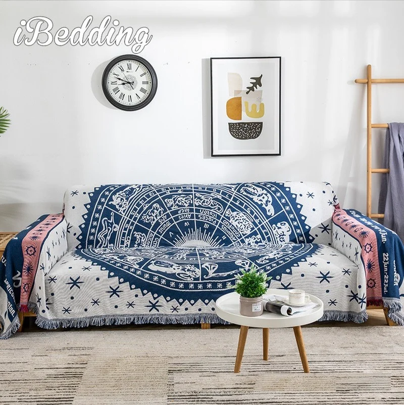 European-style White Constellation Sofa Towel Non-slip Fabric Blanket Throw Weighted Blankets on | Дом и сад