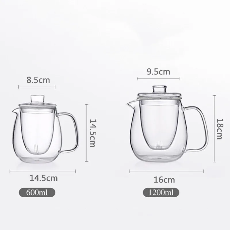 600/1200ml Household Teaware Glass Teapot For Stove Heat Resistant High Temperature Explosion Proof Tea Infuser Milk Tea Set images - 6