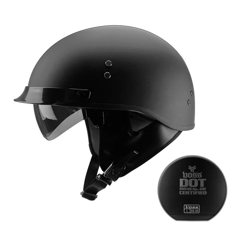 Casque Moto Vintage Demi-Visage RUSTOO - Léger ABS, Style Rétro, Pour Scooter, Moto, Vélo - Homme/Femme - Plusieurs Motifs