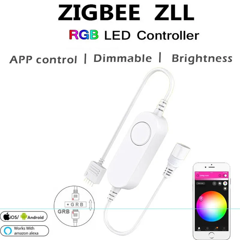 Умный пульт дистанционного управления светодиодной лентой RGB CCT/RGBW/CW Zigbee 5 В 12 24