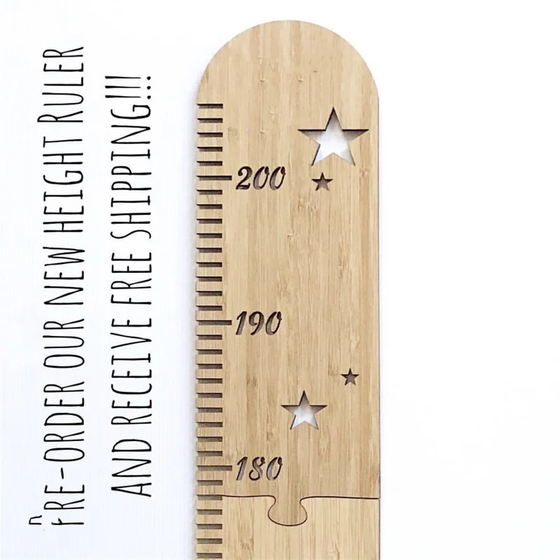 5Pc Nordic Wooden Kids Height Growth Chart Ruler for Boys and Girls Height Gauge Room Decoration Wall Meter Measurement Stickers